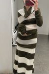 SWAYING/KNIT Mohair Striped Skirt SW212XZ01